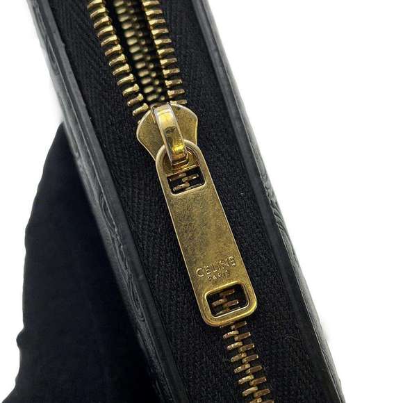 Celine Long Wallet Triomphe Leather Black - Picture 10 of 14